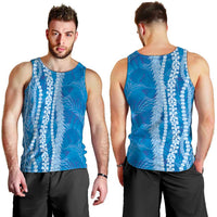 Hawaii Prince Kuhio Men Tank Top Blue Hawaiian Lau Maia With Leis LT05 - Polynesian Pride