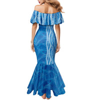 Hawaii Prince Kuhio Mermaid Dress Blue Hawaiian Lau Maia With Leis