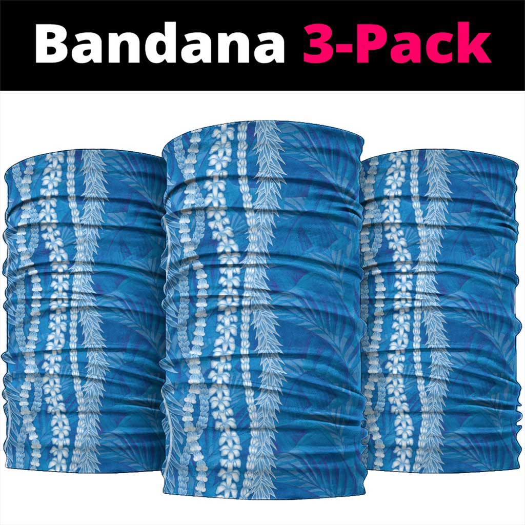 Hawaii Prince Kuhio Neck Gaiter Blue Hawaiian Lau Maia With Leis LT05 package One Size: 25*50cm Blue - Polynesian Pride