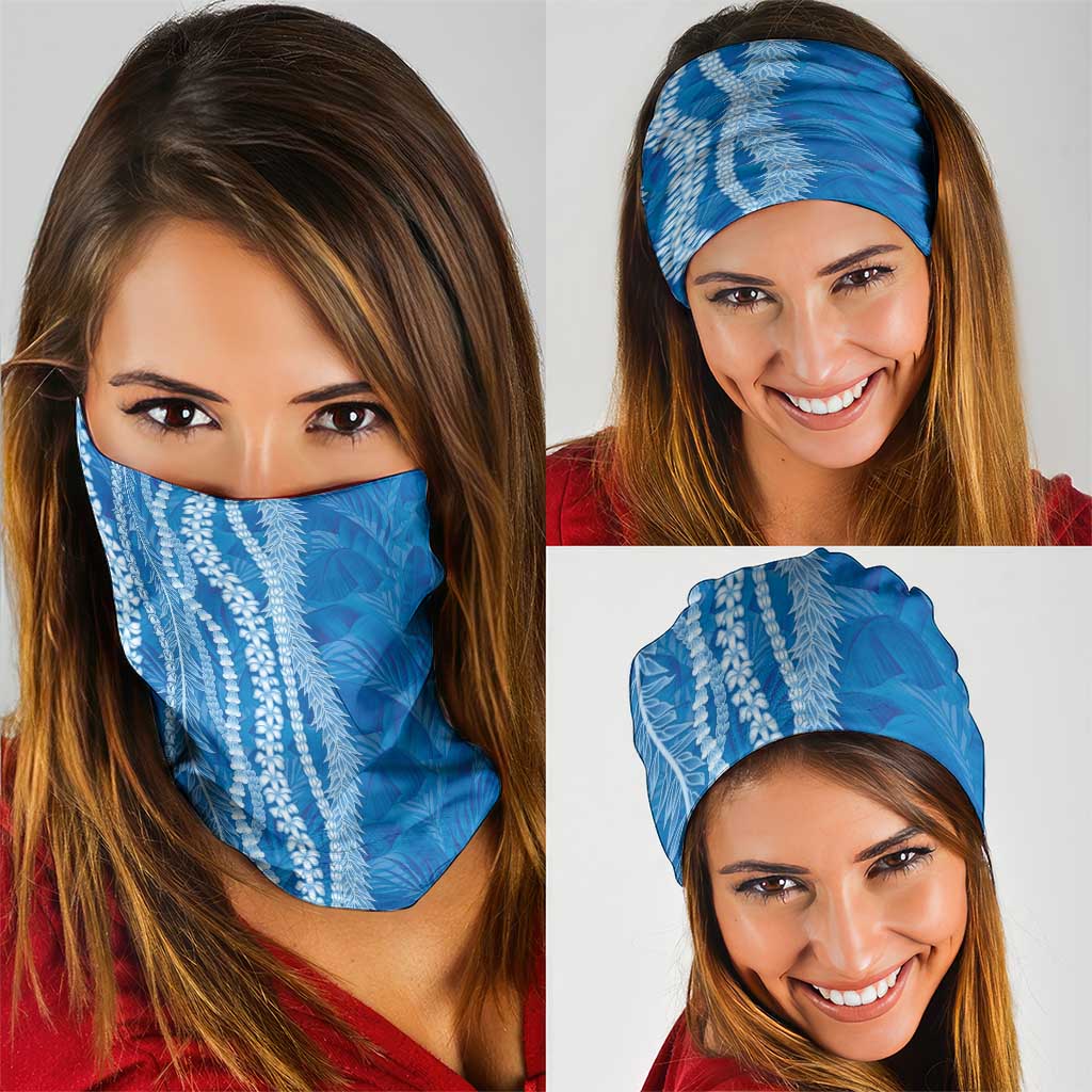Hawaii Prince Kuhio Neck Gaiter Blue Hawaiian Lau Maia With Leis LT05 - Polynesian Pride