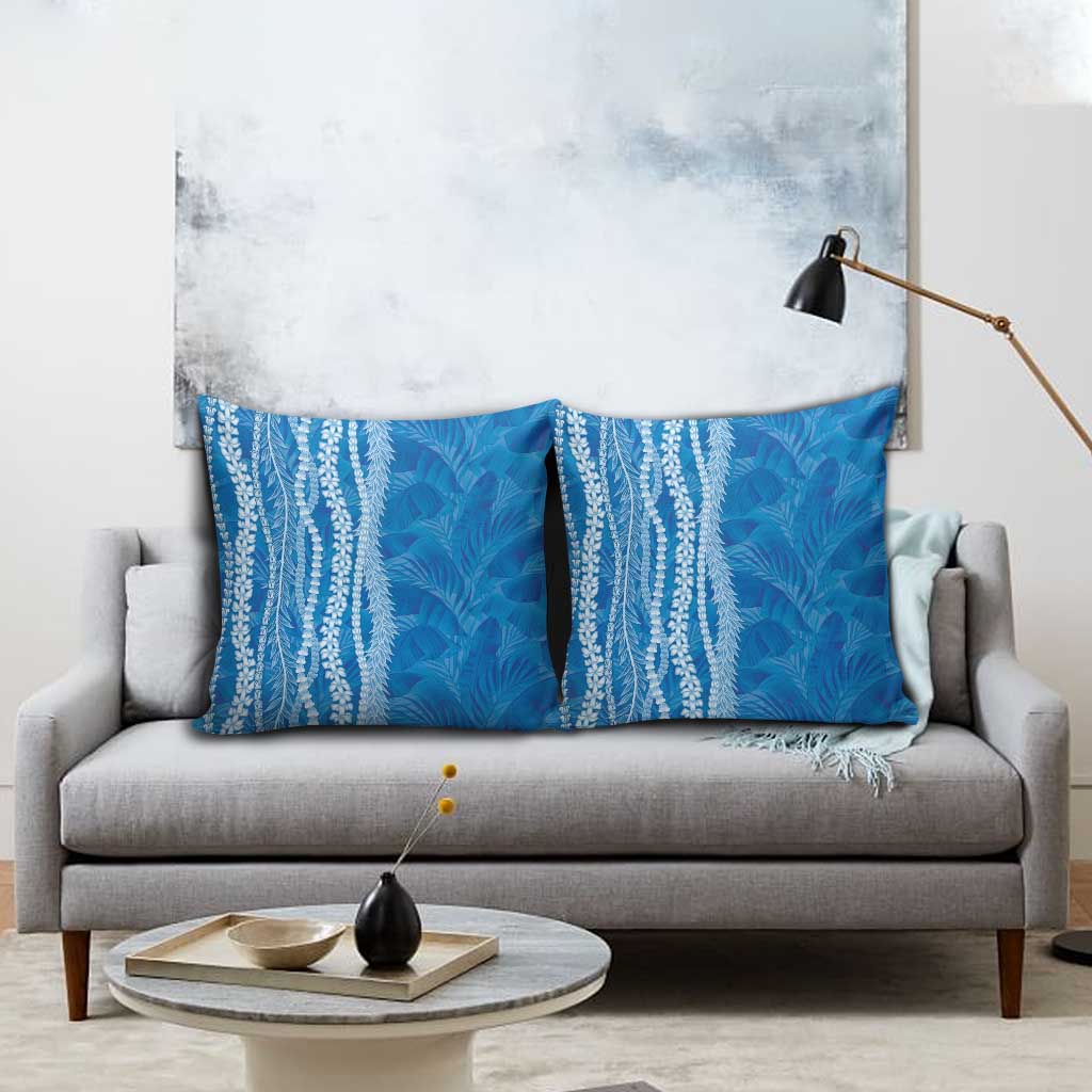 Hawaii Prince Kuhio Pillow Cover Blue Hawaiian Lau Maia With Leis LT05 - Polynesian Pride
