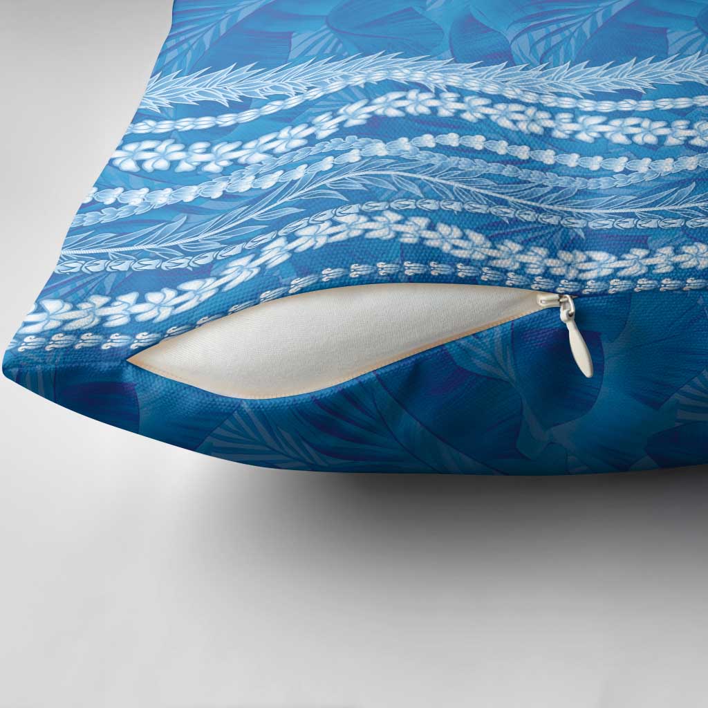 Hawaii Prince Kuhio Pillow Cover Blue Hawaiian Lau Maia With Leis LT05 - Polynesian Pride