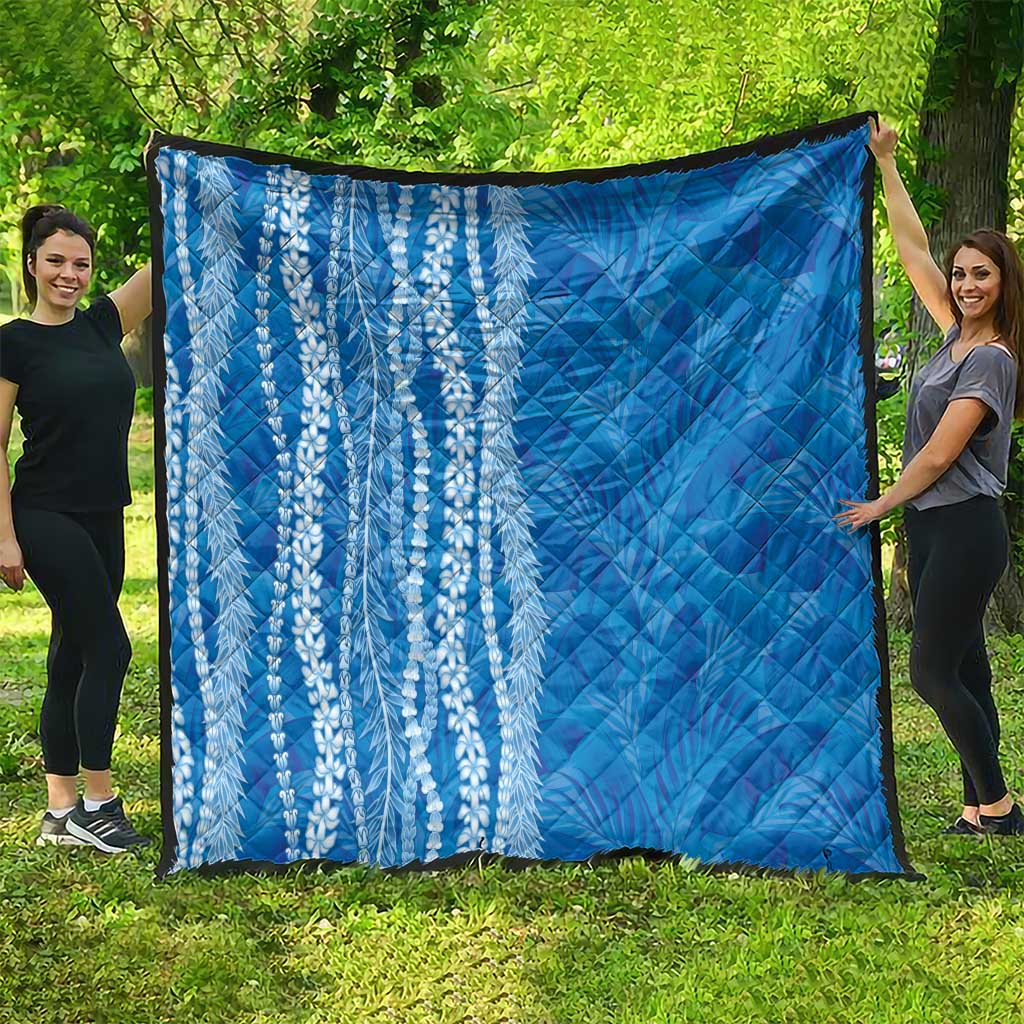 Hawaii Prince Kuhio Quilt Blue Hawaiian Lau Maia With Leis