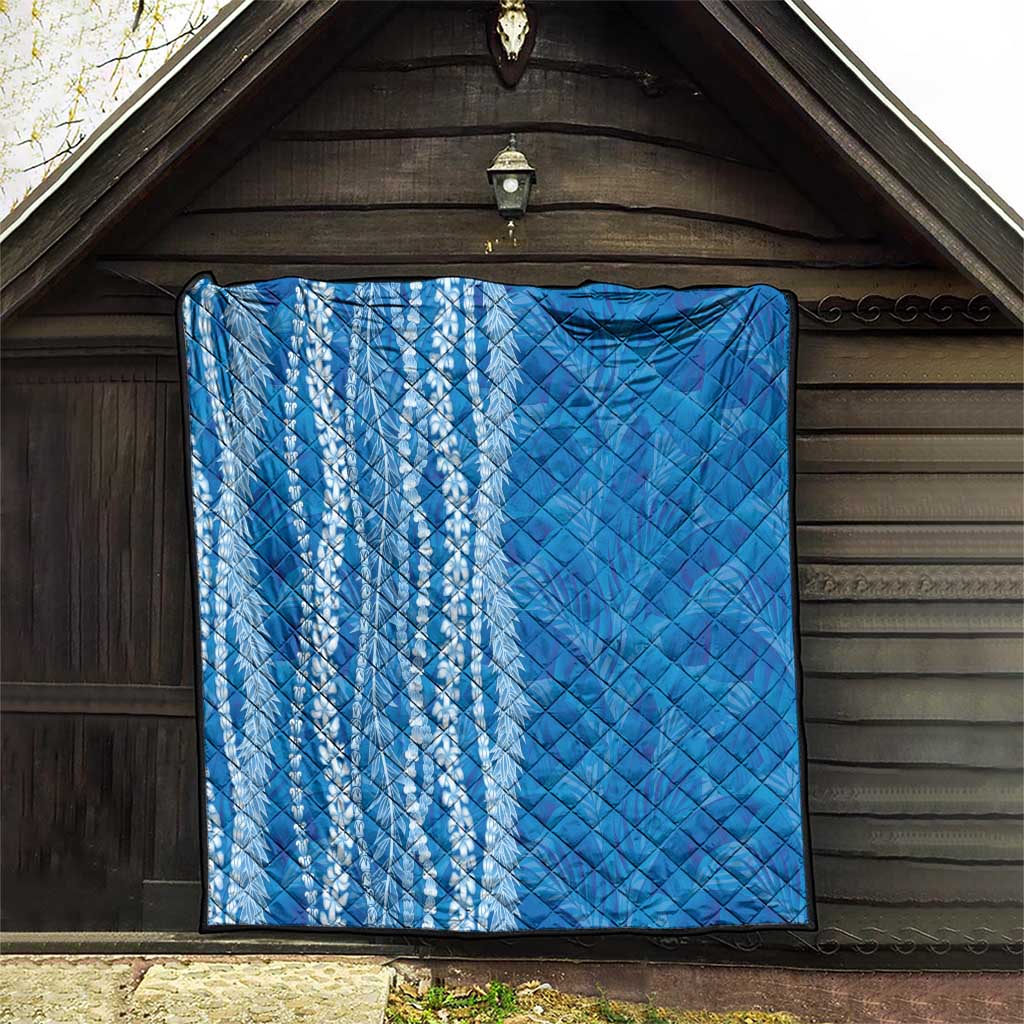 Hawaii Prince Kuhio Quilt Blue Hawaiian Lau Maia With Leis