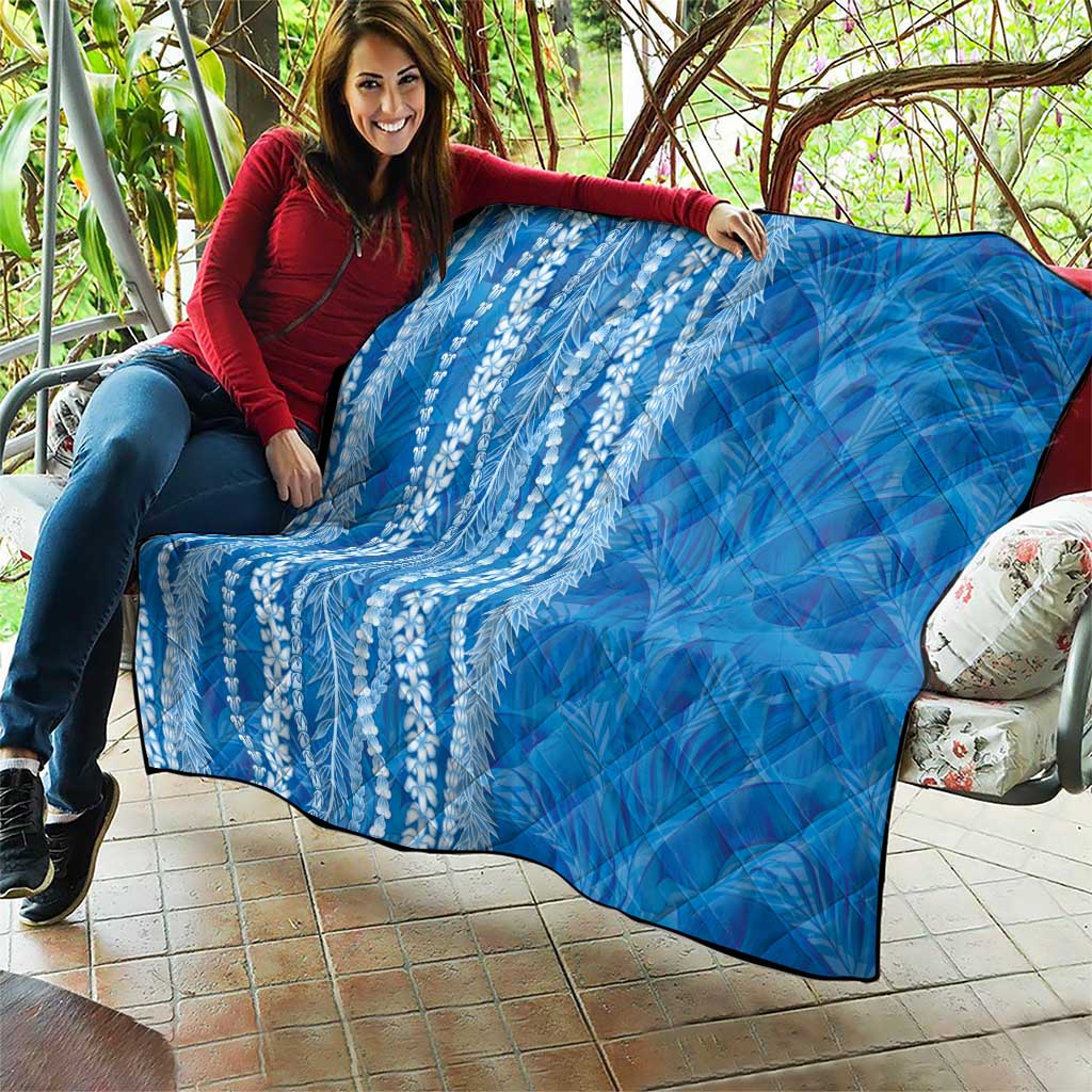 Hawaii Prince Kuhio Quilt Blue Hawaiian Lau Maia With Leis