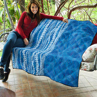Hawaii Prince Kuhio Quilt Blue Hawaiian Lau Maia With Leis