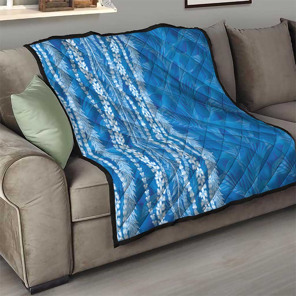 Hawaii Prince Kuhio Quilt Blue Hawaiian Lau Maia With Leis