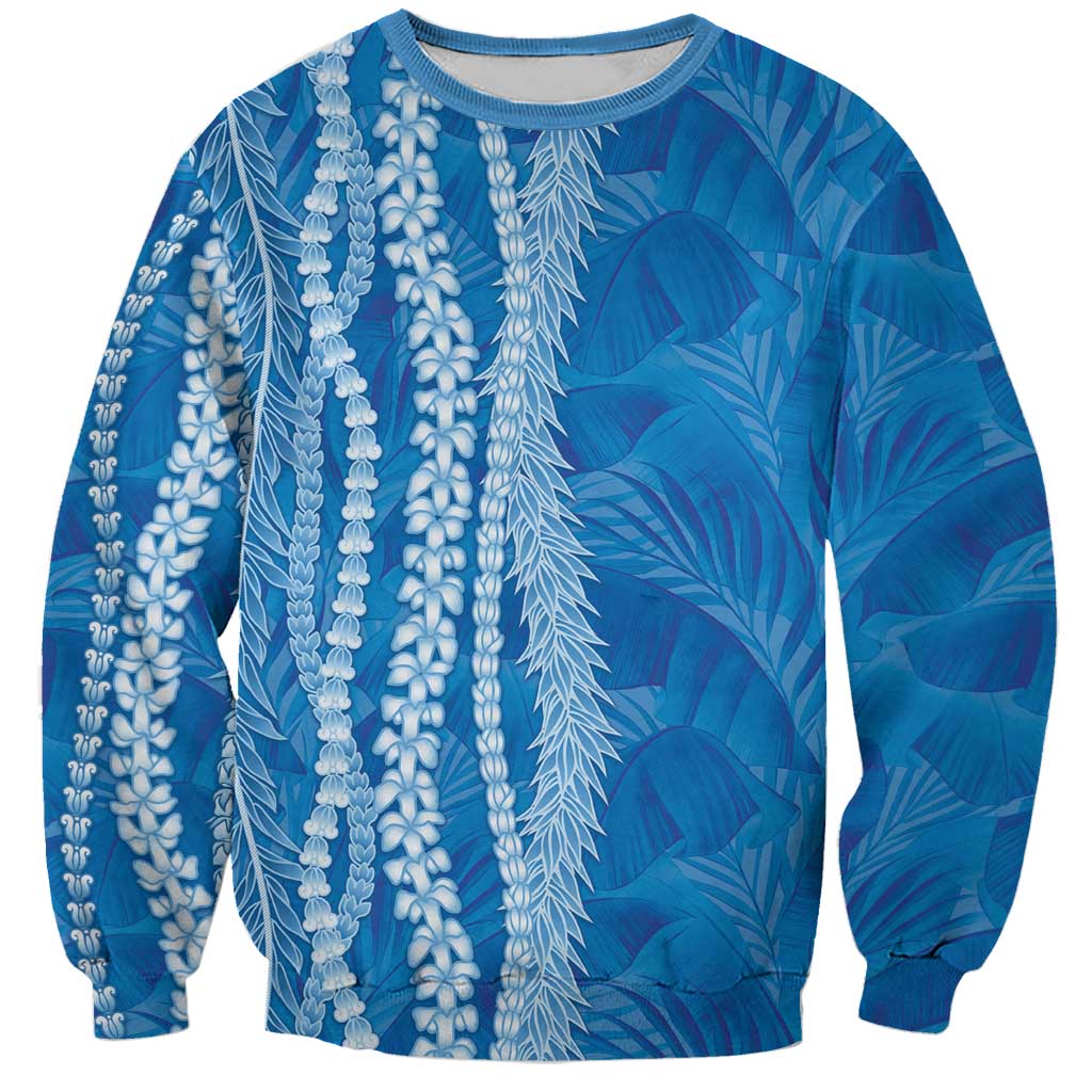 Hawaii Prince Kuhio Sweatshirt Blue Hawaiian Lau Maia With Leis LT05 Unisex Blue - Polynesian Pride