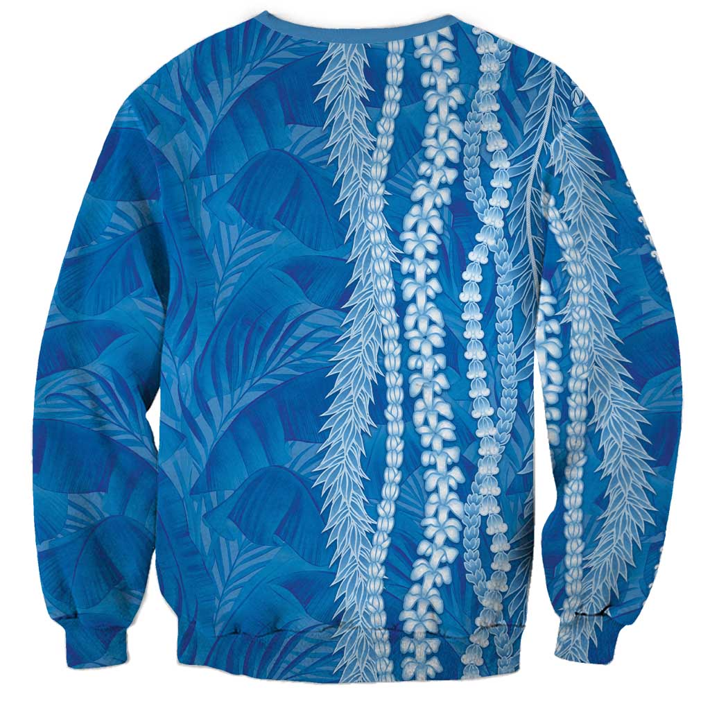 Hawaii Prince Kuhio Sweatshirt Blue Hawaiian Lau Maia With Leis