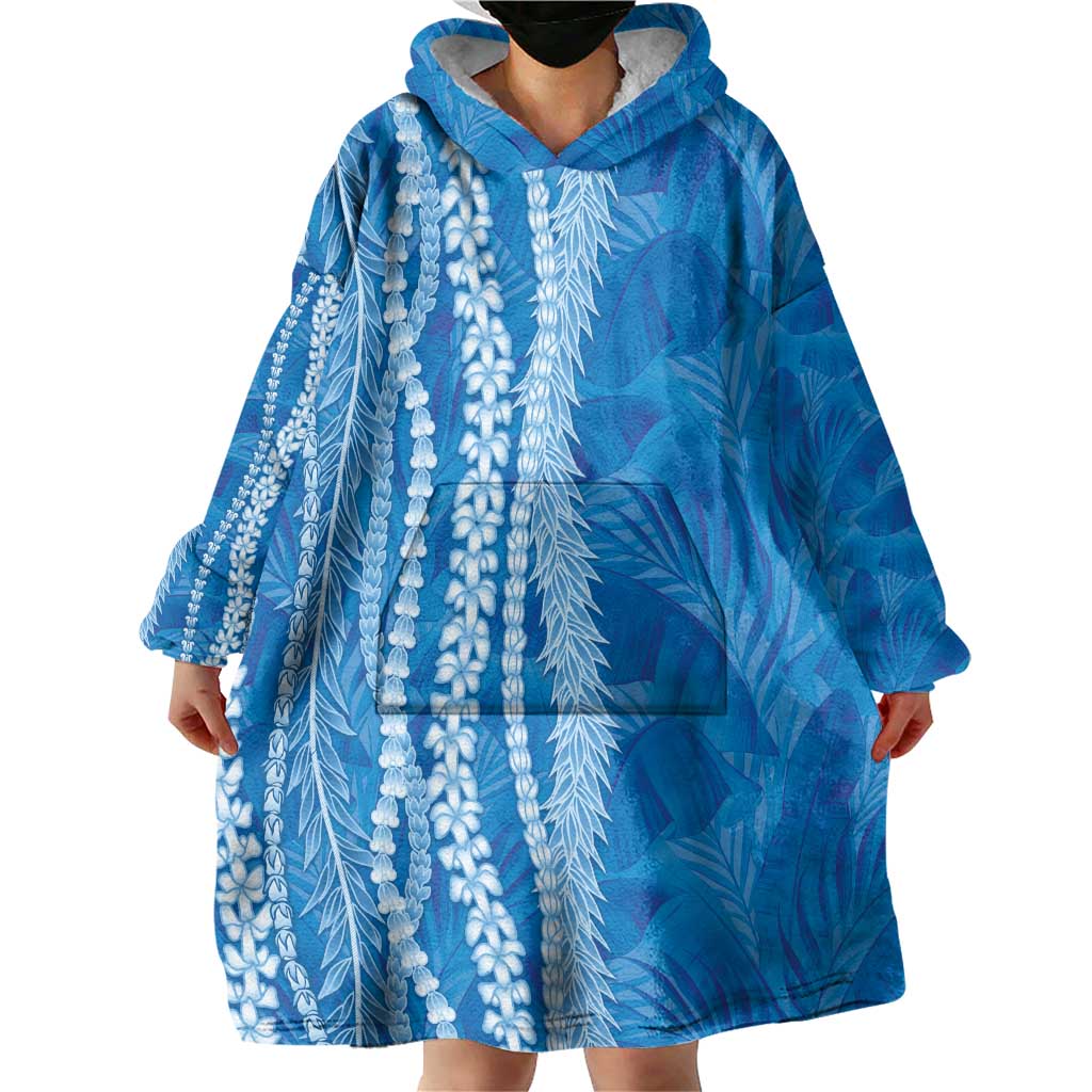 Hawaii Prince Kuhio Wearable Blanket Hoodie Blue Hawaiian Lau Maia With Leis LT05 - Polynesian Pride