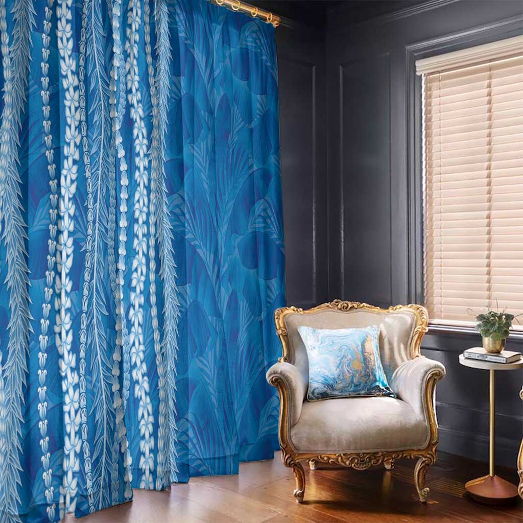 Hawaii Prince Kuhio Window Curtain Blue Hawaiian Lau Maia With Leis