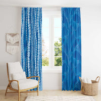 Hawaii Prince Kuhio Window Curtain Blue Hawaiian Lau Maia With Leis