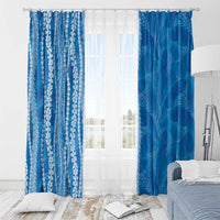 Hawaii Prince Kuhio Window Curtain Blue Hawaiian Lau Maia With Leis