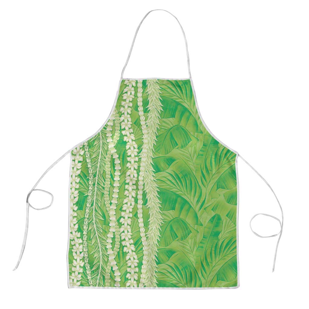 Hawaii Prince Kuhio Apron Lime Green Hawaiian Lau Maia With Leis LT05 Green - Polynesian Pride