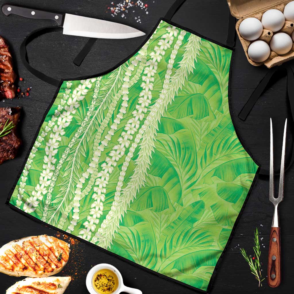 Hawaii Prince Kuhio Apron Lime Green Hawaiian Lau Maia With Leis LT05 Green - Polynesian Pride