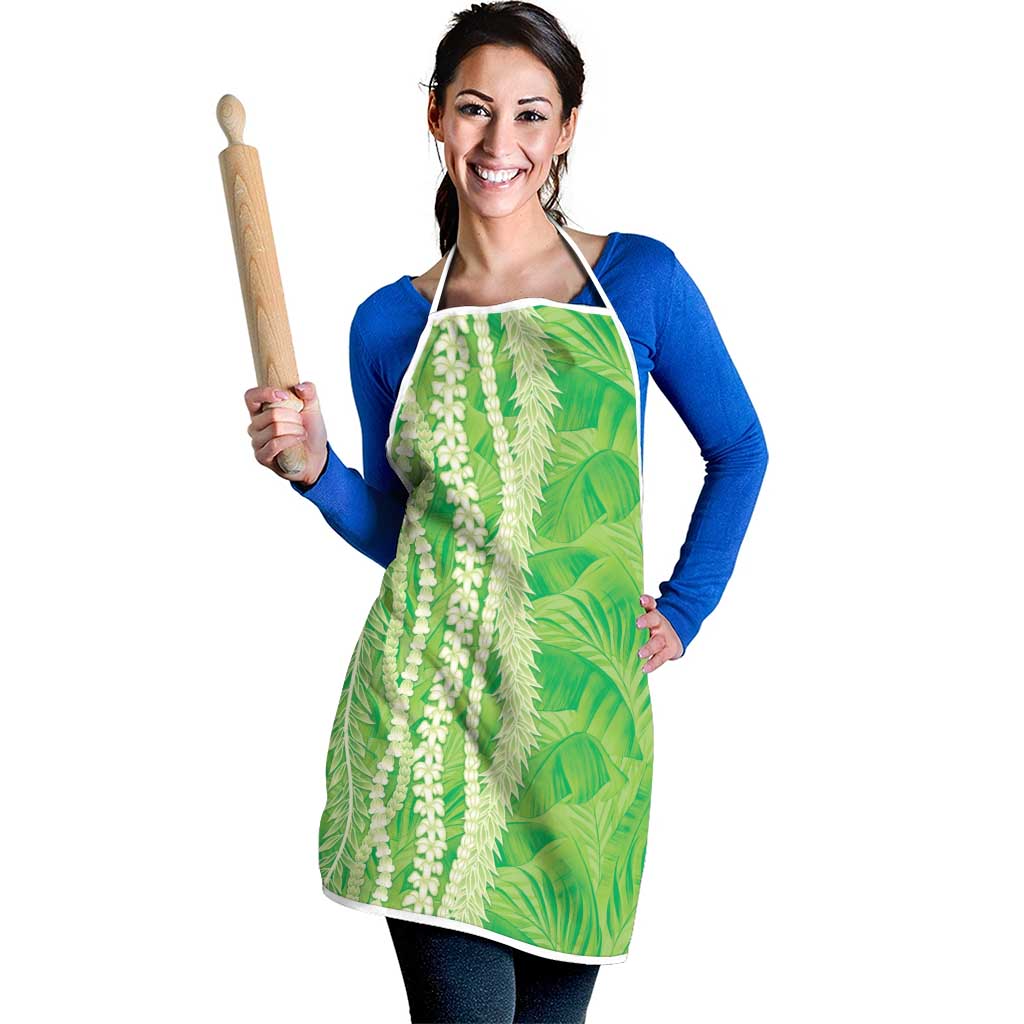 Hawaii Prince Kuhio Apron Lime Green Hawaiian Lau Maia With Leis LT05 - Polynesian Pride