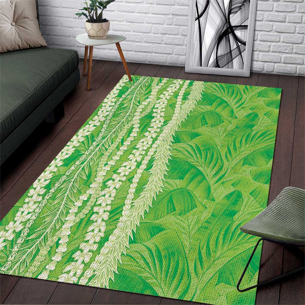 Hawaii Prince Kuhio Area Rug Lime Green Hawaiian Lau Maia With Leis LT05 Green - Polynesian Pride