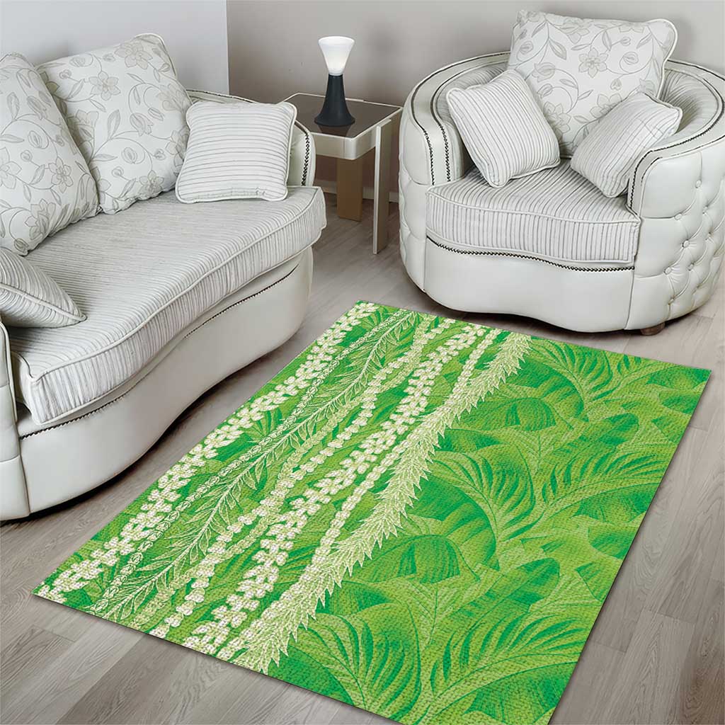 Hawaii Prince Kuhio Area Rug Lime Green Hawaiian Lau Maia With Leis LT05 - Polynesian Pride