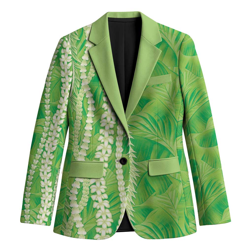 Hawaii Prince Kuhio Blazer Lime Green Hawaiian Lau Maia With Leis LT05 Unisex Green - Polynesian Pride