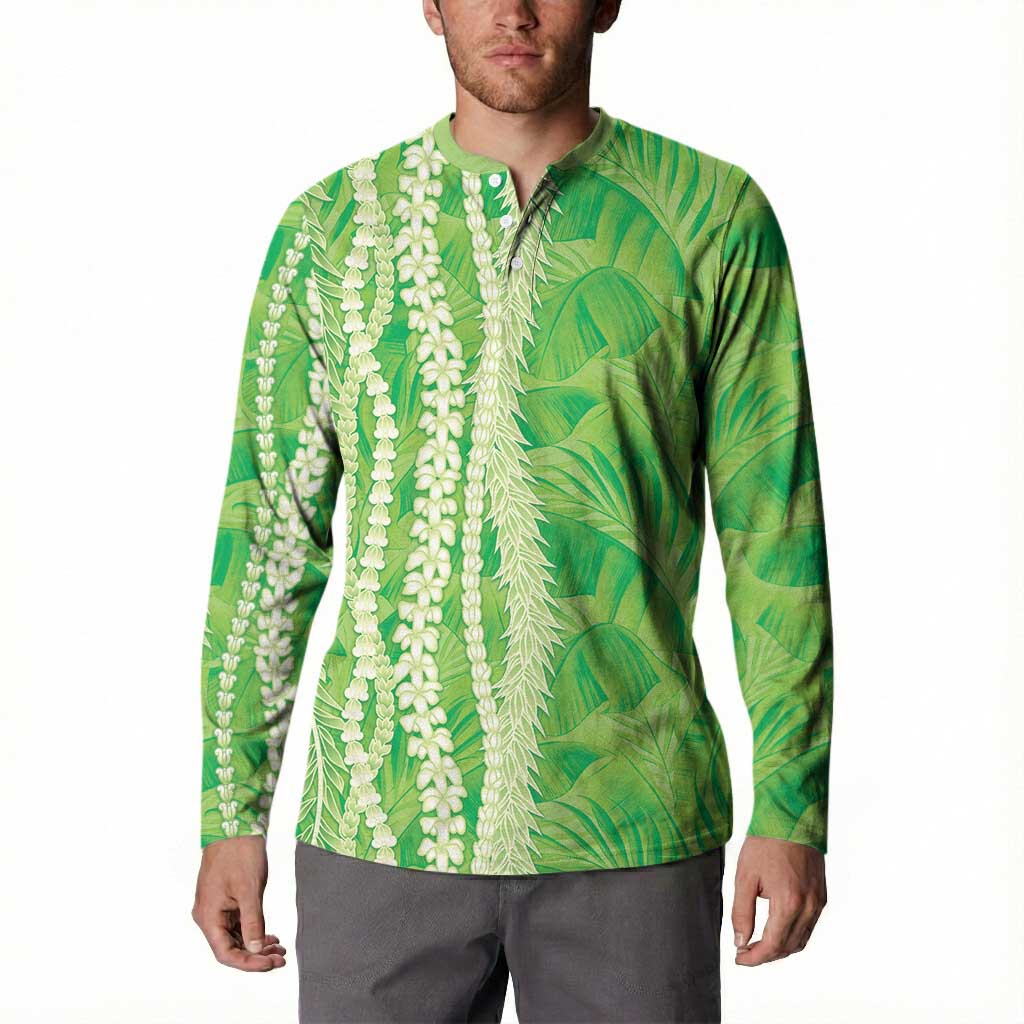 Hawaii Prince Kuhio Button Sweatshirt Lime Green Hawaiian Lau Maia With Leis