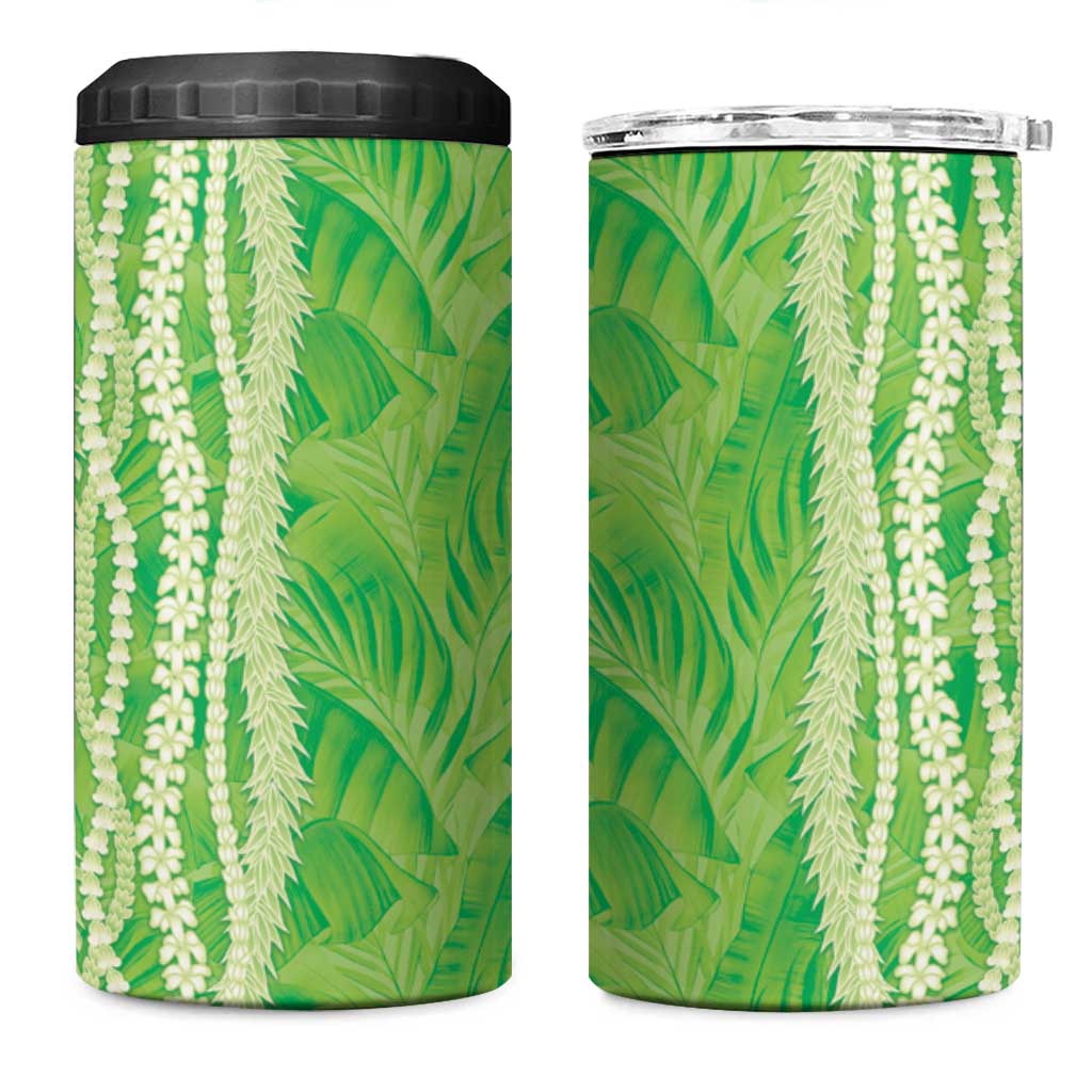 Hawaii Prince Kuhio 4 in 1 Can Cooler Tumbler Lime Green Hawaiian Lau Maia With Leis LT05 One Size: 16 oz Green - Polynesian Pride