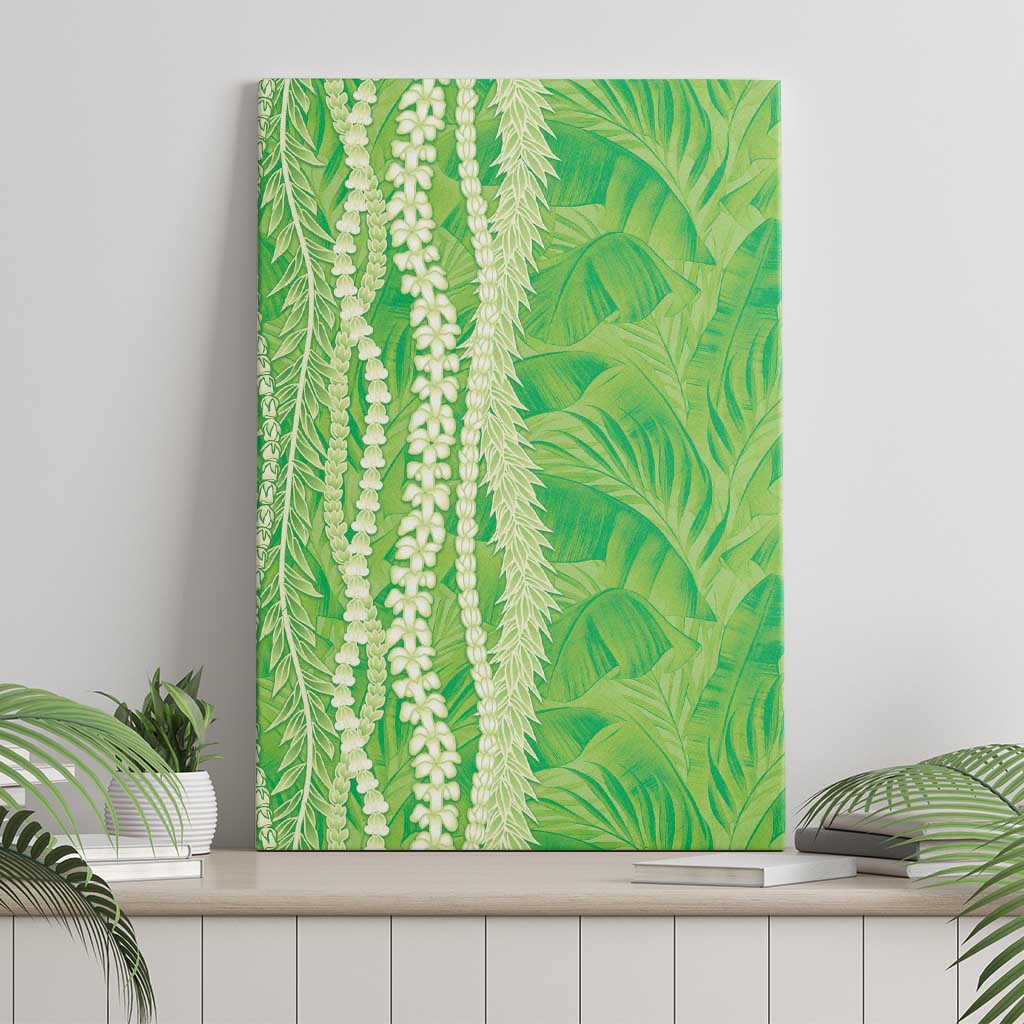 Hawaii Prince Kuhio Canvas Wall Art Lime Green Hawaiian Lau Maia With Leis LT05 - Polynesian Pride