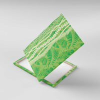 Hawaii Prince Kuhio Canvas Wall Art Lime Green Hawaiian Lau Maia With Leis LT05 With Frame Green - Polynesian Pride