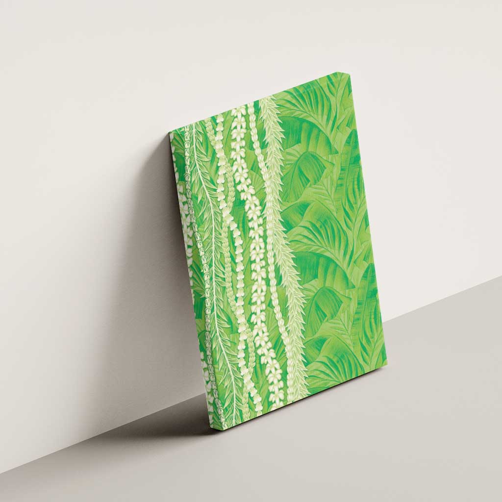 Hawaii Prince Kuhio Canvas Wall Art Lime Green Hawaiian Lau Maia With Leis LT05 - Polynesian Pride