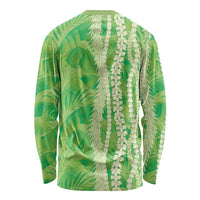 Hawaii Prince Kuhio Long Sleeve Shirt Lime Green Hawaiian Lau Maia With Leis