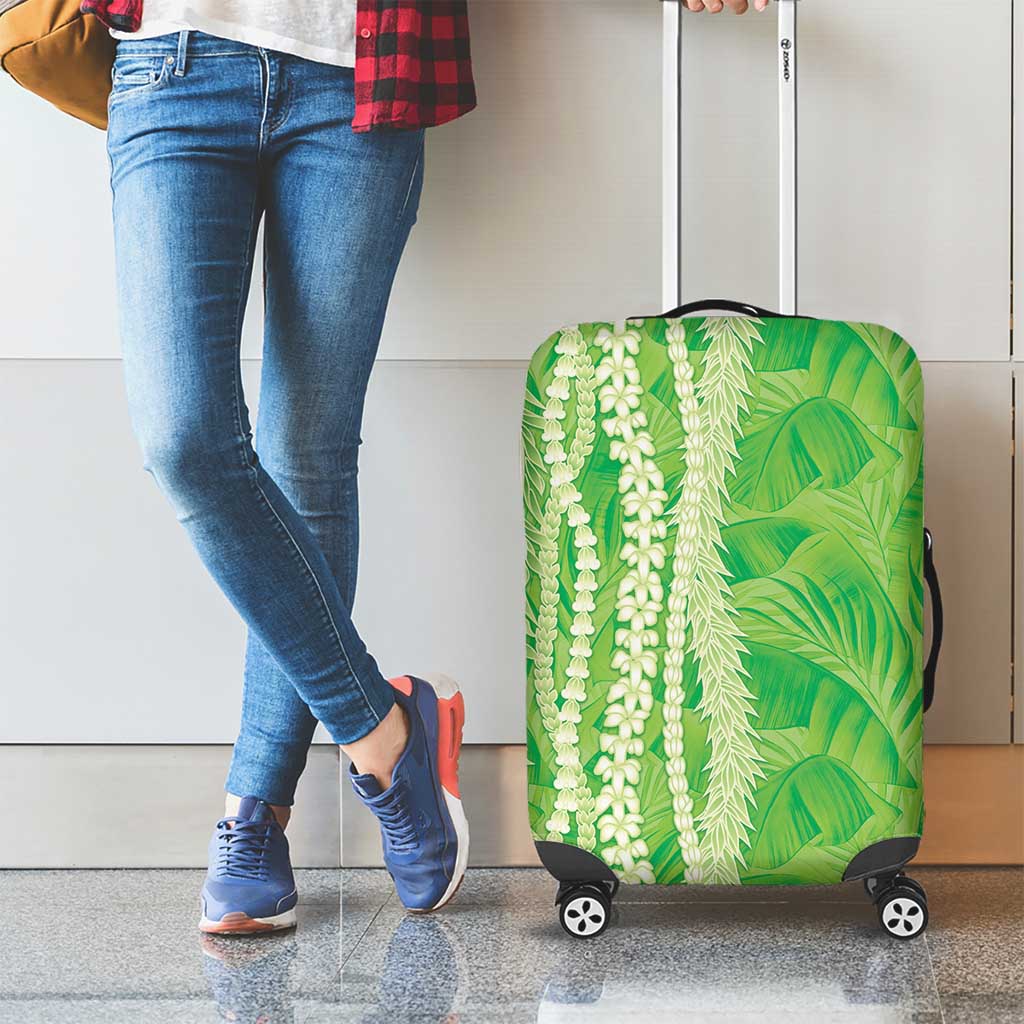 Hawaii Prince Kuhio Luggage Cover Lime Green Hawaiian Lau Maia With Leis