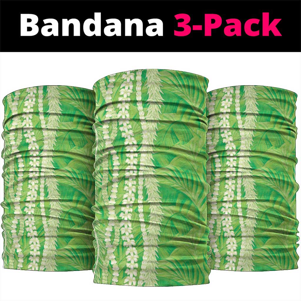 Hawaii Prince Kuhio Neck Gaiter Lime Green Hawaiian Lau Maia With Leis LT05 package One Size: 25*50cm Green - Polynesian Pride