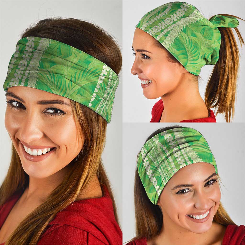 Hawaii Prince Kuhio Neck Gaiter Lime Green Hawaiian Lau Maia With Leis LT05 - Polynesian Pride