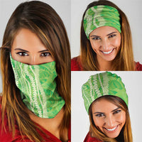 Hawaii Prince Kuhio Neck Gaiter Lime Green Hawaiian Lau Maia With Leis LT05 - Polynesian Pride