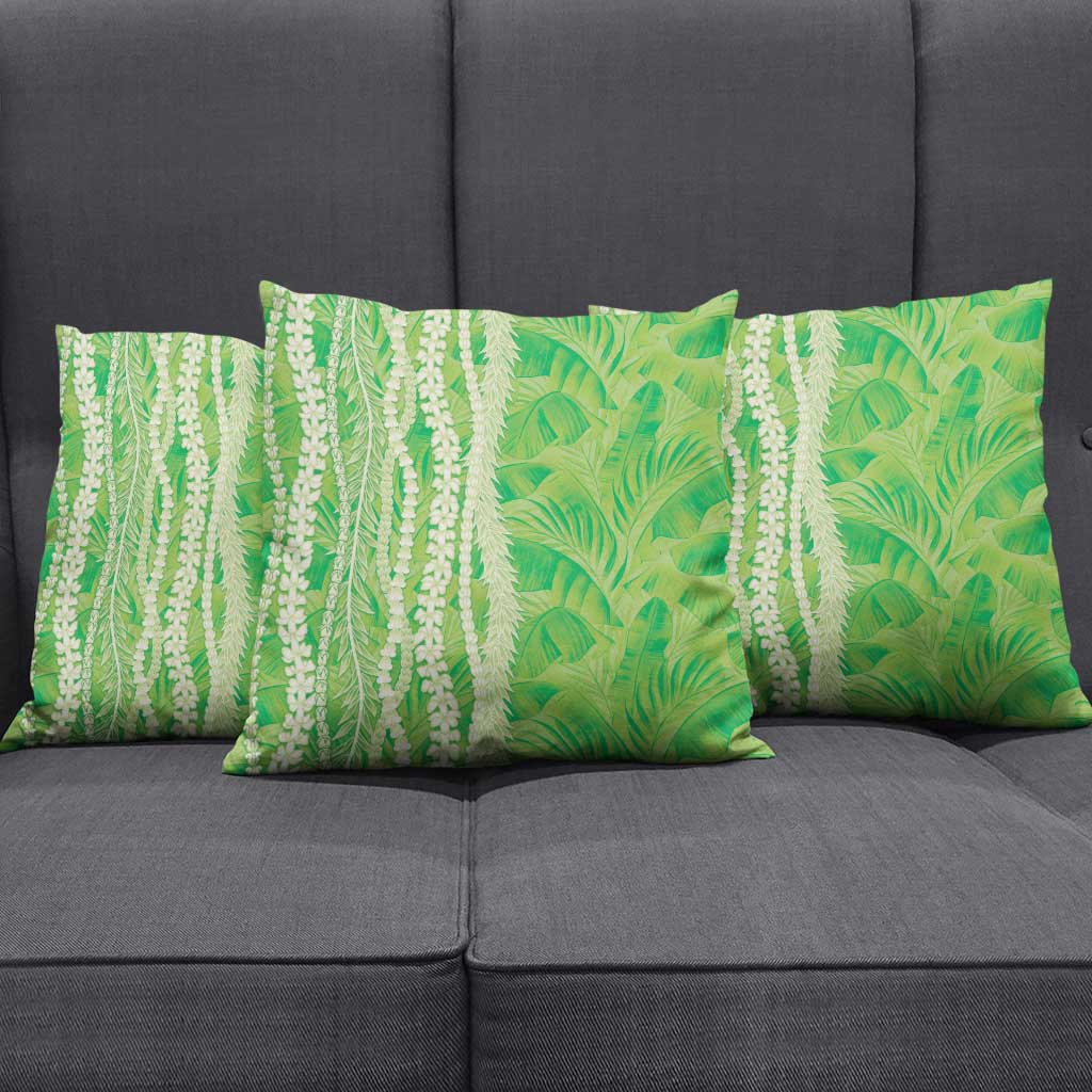 Hawaii Prince Kuhio Pillow Cover Lime Green Hawaiian Lau Maia With Leis