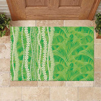 Hawaii Prince Kuhio Rubber Doormat Lime Green Hawaiian Lau Maia With Leis LT05 Green - Polynesian Pride