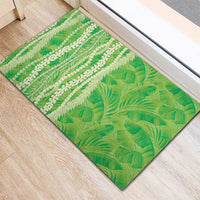 Hawaii Prince Kuhio Rubber Doormat Lime Green Hawaiian Lau Maia With Leis LT05 - Polynesian Pride