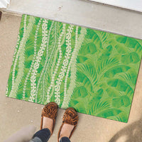 Hawaii Prince Kuhio Rubber Doormat Lime Green Hawaiian Lau Maia With Leis LT05 - Polynesian Pride