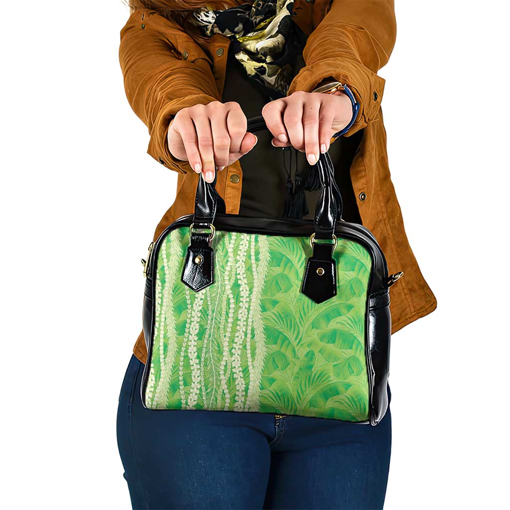 Hawaii Prince Kuhio Shoulder Handbag Lime Green Hawaiian Lau Maia With Leis LT05 One Size Green - Polynesian Pride