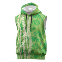Hawaii Prince Kuhio Sleeveless Hoodie Lime Green Hawaiian Lau Maia With Leis LT05 Green - Polynesian Pride