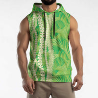 Hawaii Prince Kuhio Sleeveless Hoodie Lime Green Hawaiian Lau Maia With Leis LT05 - Polynesian Pride