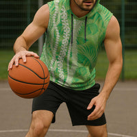 Hawaii Prince Kuhio Sleeveless Hoodie Lime Green Hawaiian Lau Maia With Leis LT05 - Polynesian Pride