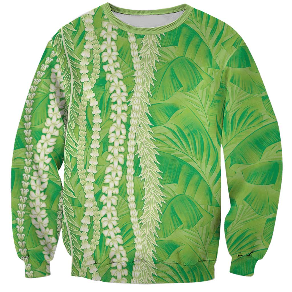 Hawaii Prince Kuhio Sweatshirt Lime Green Hawaiian Lau Maia With Leis LT05 Unisex Green - Polynesian Pride