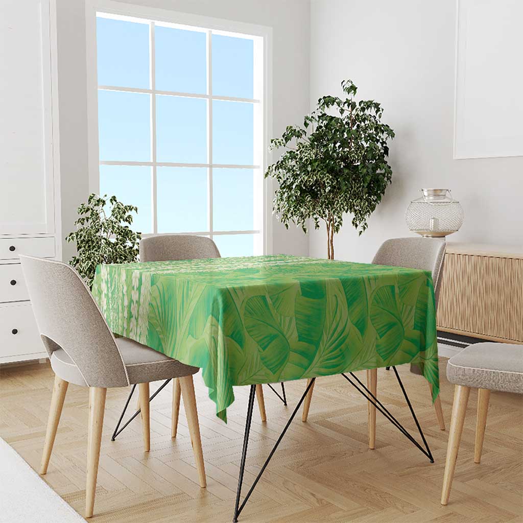Hawaii Prince Kuhio Tablecloth Lime Green Hawaiian Lau Maia With Leis