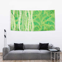 Hawaii Prince Kuhio Tapestry Lime Green Hawaiian Lau Maia With Leis