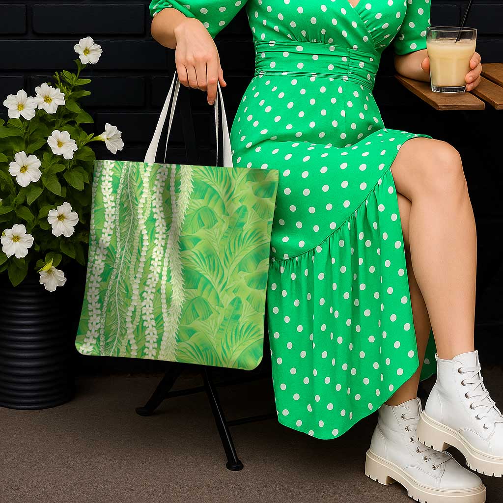 Hawaii Prince Kuhio Tote Bag Lime Green Hawaiian Lau Maia With Leis