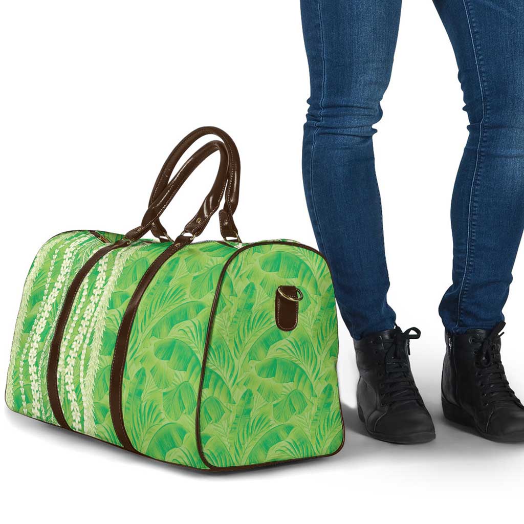 Hawaii Prince Kuhio Travel Bag Lime Green Hawaiian Lau Maia With Leis