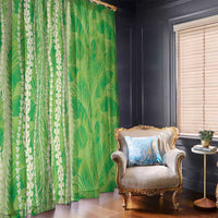 Hawaii Prince Kuhio Window Curtain Lime Green Hawaiian Lau Maia With Leis LT05 - Polynesian Pride