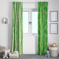 Hawaii Prince Kuhio Window Curtain Lime Green Hawaiian Lau Maia With Leis LT05 - Polynesian Pride