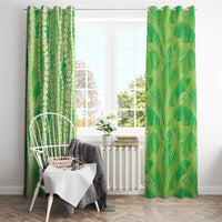 Hawaii Prince Kuhio Window Curtain Lime Green Hawaiian Lau Maia With Leis LT05 - Polynesian Pride