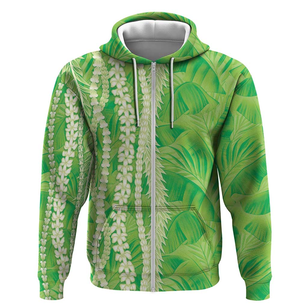 Hawaii Prince Kuhio Zip Hoodie Lime Green Hawaiian Lau Maia With Leis